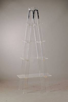 Plexiglas-Regal, 80er Jahre, 4 Etagen, vielfach verwendbar, H. ca. 172 cm