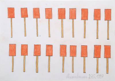 Heinrich Reisenbauer, geb. 1938, Blei und Buntstiftzeichnung, sign. und dat. 27.5.1997, Blattgr. ca. 14,5x21 cm, unter Glas gerahmt