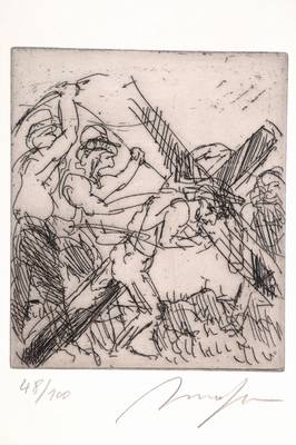 Alfred Hrdlicka, 1928-2009, Radierung, sign. und num. 48/100, Platte ca. 15x12,8 cm, Blattgr. ca. 29x21 cm