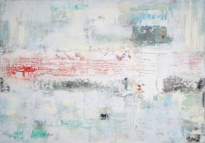 Oliver Dobslaff, geb. 1966, White soul, Mischtechnik auf Leinwand, rechts unten signiert, ca. 100x70 cm