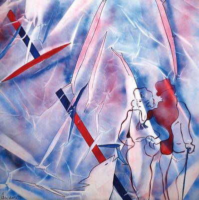 George Mirenes, geb. 1956 Paris, Spaziergänger, Öl und Acryl auf Lwd, signiert,ca. 100x100cm