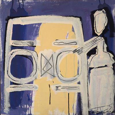 Lis Petersen, geb. 1957, Gedeckter Tisch, Mischtechnik auf Lwd, rechts unten signiert und datiert 1999, ca. 50x50cm, Rahmen