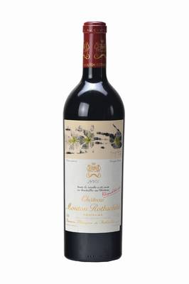 1 Flasche 2005 Chateau Mouton Rothschild, Pauillac, Künstleretikett: Giuseppe Penone, ca. 75 cl, high fill, 96 Parker Punkte, sehr selten im ...