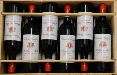 12 Flaschen 1988 Chateau Poujeaux, Moulis -Medoc, into neckn, je ca. 75 cl, in Originalholzkiste, unverkostet, sehr guter Erhaltungszustand, Wine ...