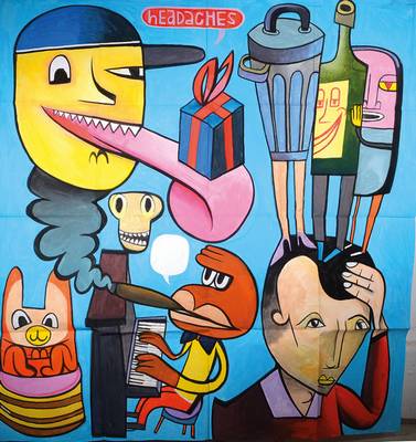 Jim Avignon, geb. 1966, Mischtechnik/Papier, Headaches, unsigniert, Blattgr. ca. 150x150 cm
