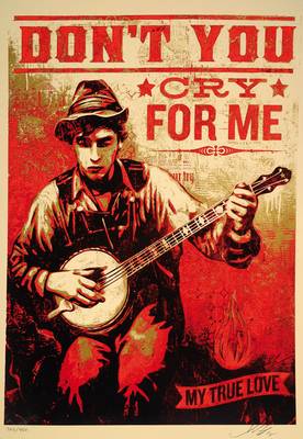 Shepard Fairey, geb. 1970, Don´t you cry for me, Farbserigraphie, handsigniert und nummeriert 328/450, Blattgr. ca. 61x45,5 cm