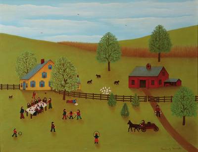Erwin J. Neusch, 1892 - 1993, Farm, Öl/Lwd, rechts unten signiert, ca. 46x60cm, Rahmen