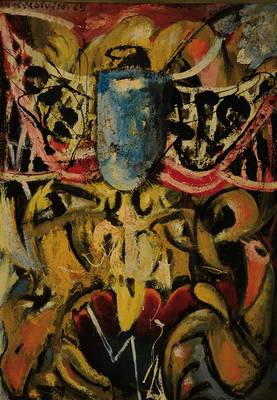 R. Prilovitor, zeitgenössischer Künstler, Abstrakt-figurale Komposition, Acryl/Holzplatte, links oben signiert, ca. 90x64 cm, Rahmen