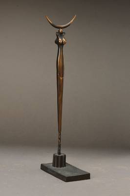 Paul Wunderlich, 1927-2010, Mondsichelstele, Bronze, signiert und nummeriert 678/1250, H. ca. 40 cm