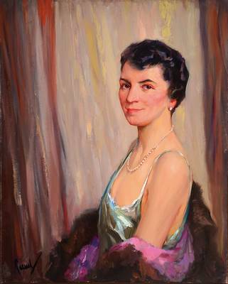 Edward Cucuel, 1855-1954, Porträt, Öl/Leinwand, links unten handsigniert, ca. 82x67 cm, Rahmen, wird in das sich in Bearbeitung befindliche WVZ von ...