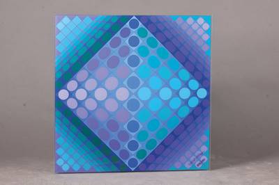 Victor Vasarely, 1906-1997, Schachbrett, Serigraphie auf Plexiglas, 1979, handsign. und num. 838/1500, ca. 71x71x1 cm