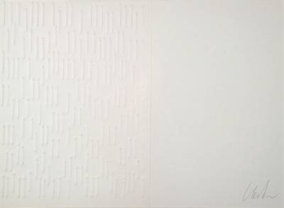 Günther Uecker, geb. 1930, Prägedruck, rechts unten handsigniert, Auflage ca. 100 Exemplare, ca. 32x44,5 cm