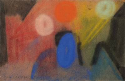 Ida Kerkovius, 1879-1970, Pastell auf Samtpapier, das Werk entstand in den 50er Jahren, handsigniert unten links, ca. 16,4x25cm, unter Glas gerahmt, ...