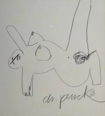 A.R. Penck, geb. 1939, Bleistiftzeichnung, signiert, Blattgr. ca. 22,5x20,5 cm, unter Glas gerahmt