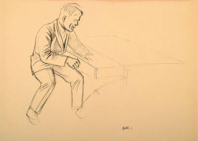 Karl Hubbuch, 1891-1979, Tuschezeichnung, wohl Anfang 20er Jahre, Signaturstempel, Blattgr. ca. 33x42,8 cm, unter Glas gerahmt