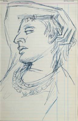 Karl Hubbuch, 1891-1979, Tuschezeichnung, wohl Ellen Hubbuch, Nachlaßstempel auf der Rückseite, Blattgr. ca. 29x19 cm, PP, Blatt rechts oben Riss, ...