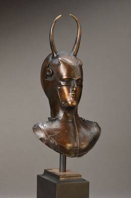Paul Wunderlich, 1927-2010, Bronze, Kopf des Minotaurus, WVZ Spielmann 194, signiert und mit H.C. bezeichnet, seltenes Künstlerexemplar, H. ca. 37 ...