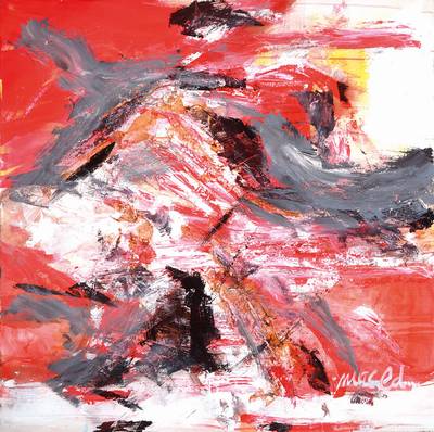 Rainer Magold, geb. in Karlsruhe, lebt und arbeitet in der Südpfalz, hier: Torero, Acryl/Lwd, rechts unten signiert, ca. 100x100 cm