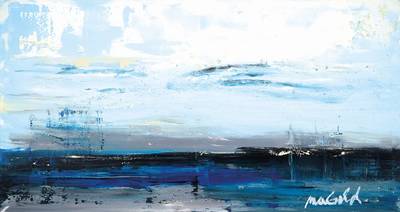 Rainer Magold, geb. in Karlsruhe, lebt und arbeitet in der Südpfalz, hier: Am Meer, Acryl/Lwd, rechts unten signiert, ca. 70x130cm
