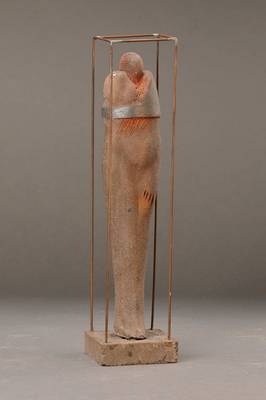 Peter Sommer, geb. 1935, Mensch in DIN Raum, Terrakotta, VFK -Jahresausgabe 1997, H. ca. 25 cm
