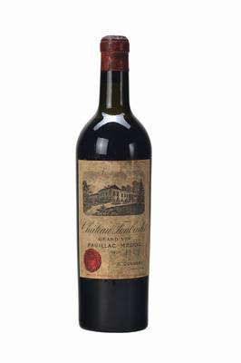 1 Flasche 1928 Chateau Fonbadet, Pauillac -Medoc, Grand Vin, upper mid shoulder, ca. 70 cl, unverkostet
