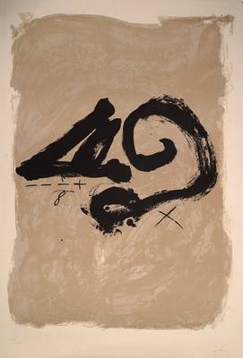 Antoni Tapies, 1923-2012, Lithographie, Ohne Titel, sign. und num. 107/150, Blattgr. ca. 96x67 cm, teilw. besch.