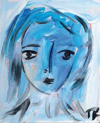 Hartmut Ritzerfeld, geb. 1950 Stolberg, Thousand Faces Project, Nr. 700, Acryl/Platte, sign., ca. 30x25 cm