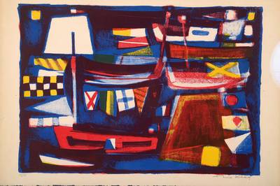 Prof. Theo Kerg, 1909 Niderkorn/Luxembourg - 1993 Chissey-en-Morran /Frankreich, Schüler von Paul Klee u. Oskar Moll an der AK Düsseldorf, ...