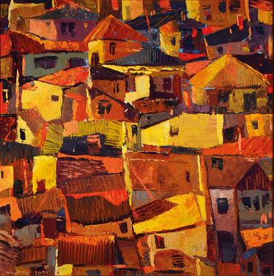 Vladimir Smahtin, geb. 1955 in Moskau, Öl/Lwd, links unten signiert und datiert 2001, ca. 96x96 cm, Rahmen