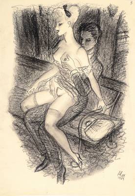 Alexander Székely, 1901-1940, "La Dolce Vita", Original-Kreidezeichnung aus: 15 Kreidezeichnungen, rechts unten signiert und datiert 1964, ...