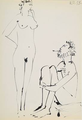 Pablo Picasso, 1881-1973, Konvolut aus vier Heliogravure, Aktstudien aus: Picasso and the Human Comedy, Draeger Frères Verve, Paris 1954, ca. ...