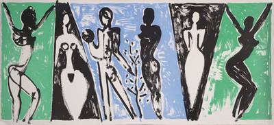 Stefan Szczesny, geb. 1951, Lithographie, handsigniert und nummeriert 129/200, datiert 93, ca. 54x121 cm