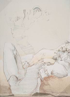 Jürgen Görg, geb. 1951, Halbschlaf, Lithographie, signiert und nummeriert e.a. VIII/XX, betitelt, datiert 97, Blattgr. ca. 50,5x36,5 cm