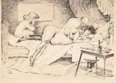 Visions Erotiques, Henry Lemort, Mappe mit 20 Offsets von erotischen Illustrationen, mit Einleitung von Sig. von Eggh, Privatdruck Wien1908, Stück ...