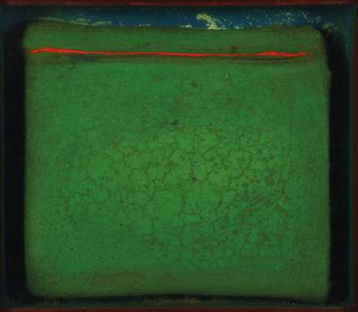 Karl Fred Dahmen, 1917-1981, Objekt Tele-Landschaft, Mischtechnik, rückseitig signiert und datiert 1967, betitelt, ca. 18x20 cm, unter Glas gerahmt ...