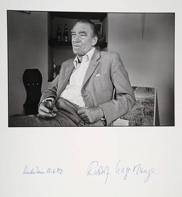 Hartmut Frien, Kunstfotograf, hier: Darstellung Rudolf Hagelstange, bekannter Schriftsteller der Nachkriegszeit, signiert und datiert 10.6.1980 von ...