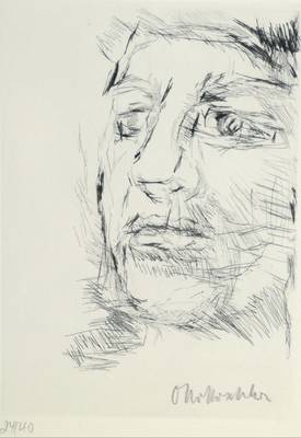 Oskar Kokoschka, 1886-1980, Radierung, Odaliske, handsigniert und nummeriert 24/40, Platte ca. 17,5x12,5 cm, Blattgr. ca. 27,5x24 cm, unter Glas ...