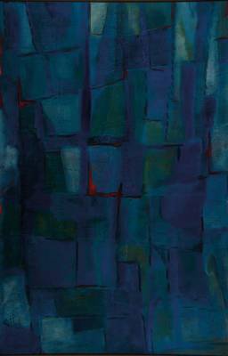 Lucien Sotto, zeitgenössischer Belgischer Künstler, Abstrakte Komposition in Blau, Öl/Holz, links unten signiert, ca. 101x66 cm, Leiste