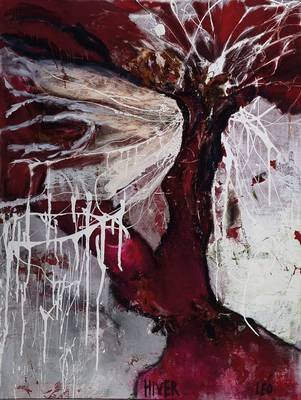 Léo, zeitgenössischer französischer Künstler, Abstrakte Komposition, Acryl/Lwd, collagiert, rechts unten signiert, betitelt Hiver, ca. 80x66 cm, ...