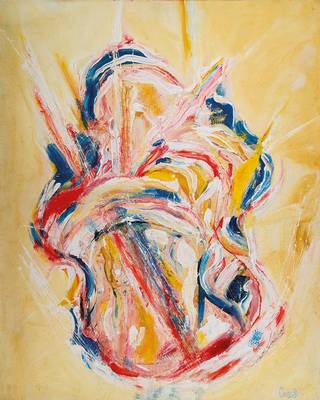G. Criss, französischer Künstler, Abstrakte Farbkomposition, Acryl/Lwd, rechts unten signiert, ca. 99x81 cm, Ausstellungsleiste