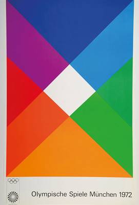 Max Bill, 1908-1994, Plakat zu den Olympischen Spielen in München 1972, Edition Olympia 1971, unsigniert, ca. 99x64 cm, Knicke