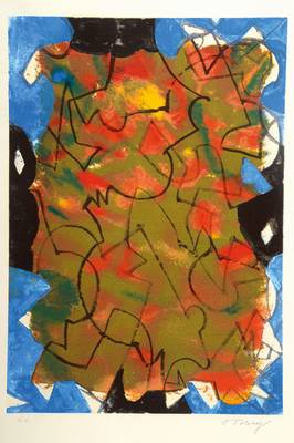 Mark Tobey, 1890-1976, Lithographie, handsigniert und nummeriert H.C., Motiv ca. 47,5x33 cm, Blattgr. ca. 68,5x50,5 cm, unter Glas gerahmt