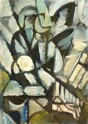 Nadezhda Udaltsova, 1886-1961, Öl/Papier, der Pianist, um 1920, rückseitig signiert, ca. 30x21 cm, unter Glas gerahmt; Begutachtet von Fr. Dr. Iris ...
