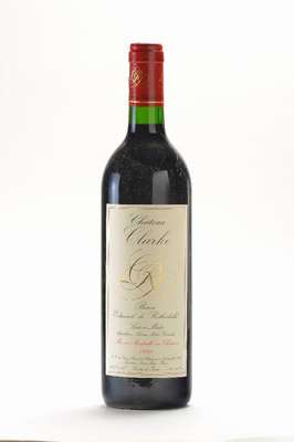 12 Flaschen Chateau Clarke, Baron Edmond de Rothschild, Listrac-Medoc, Jahrgänge: 1980 -1991, je ca. 75 cl, je 13 % Vol, unverkostet,je ca. top ...