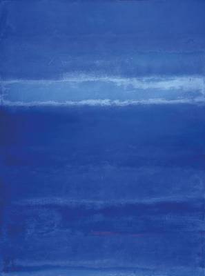 Gaston Galé, zeitgenössischer Belgischer Künstler, Abstrakte Komposition in Blau, Öl/Lwd, links unten signiert, ca. 120x90 cm, Leisten