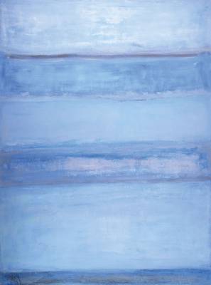 Gaston Galé, zeitgen. Belgischer Künstler, Abstrakte Komposition in Hellblau, Öl/Lwd, links unten signiert, ca. 120x90 cm, Leiste