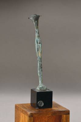 Laszlo Taubert, geb. 1966, Bronzeskulptur auf Sockel, signiert mit Fingerabdruck, aus 1994, H. ca. 25 cm, mit Sockel ca. 33.5 cm, zusätzlich ...