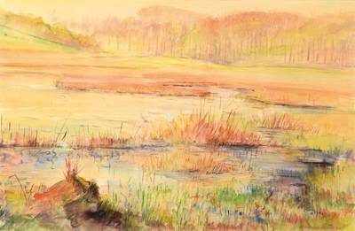 Hannes Runge, 1907-?, Aquarell/Papier, rechts unten signiert, ca. 37x57 cm, PP, unter Glas gerahmt