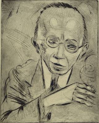Max Pechstein, 1881-1955, Der Kritiker, Radierung, Platte ca. 39x31 cm, Blattgr. ca. 48x35,5 cm
