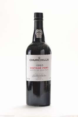8 Flaschen 1995 Churchill's Vintage Port, Quinta da Agua Alta, produced and bottled by Churchill Graham Lda, je ca. into neck, je ca.75 cl, je ...